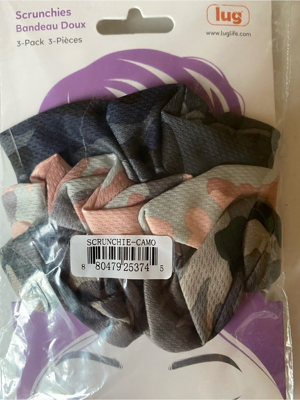 Lug Camo Scrunchies 3-Pack New - Picture 4 of 4